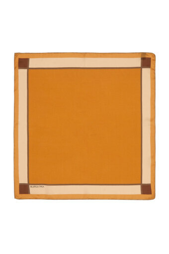 Mustard Wide Border Plain Silk Pocket Square 
