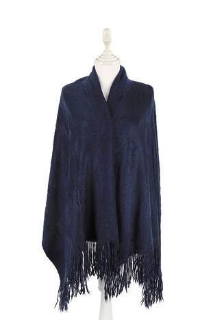 Navy Blue Angora Shawl 