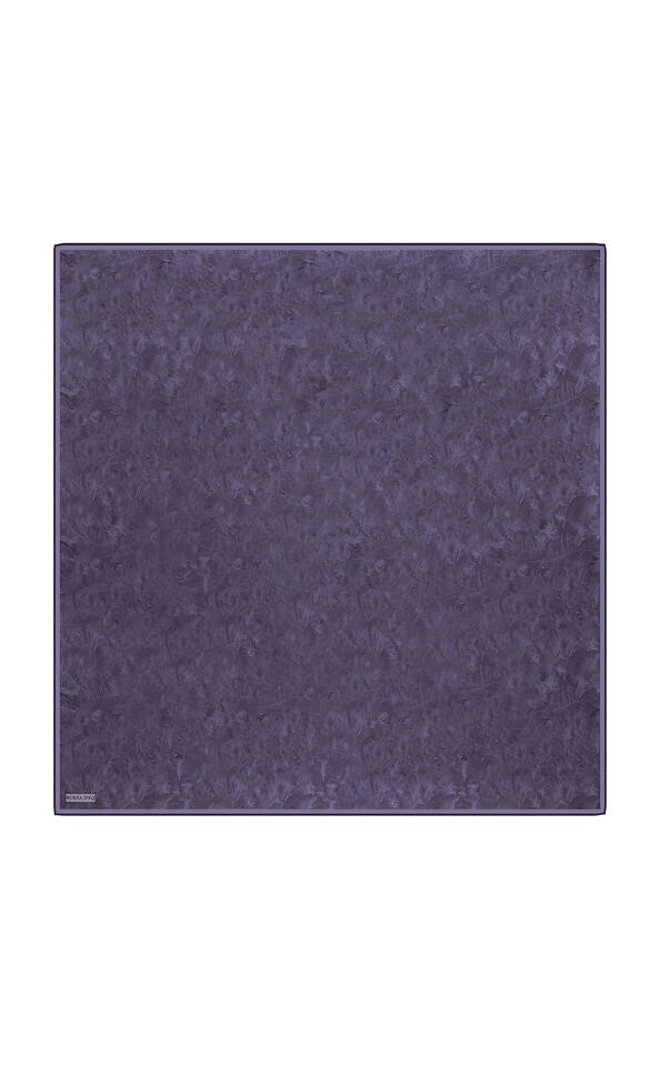 Navy Blue Brush Pattern Twill Silk Square Scarf - 1