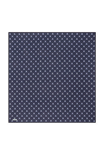 Navy Blue Butterfly Monogram Twill Silk Square Scarf 