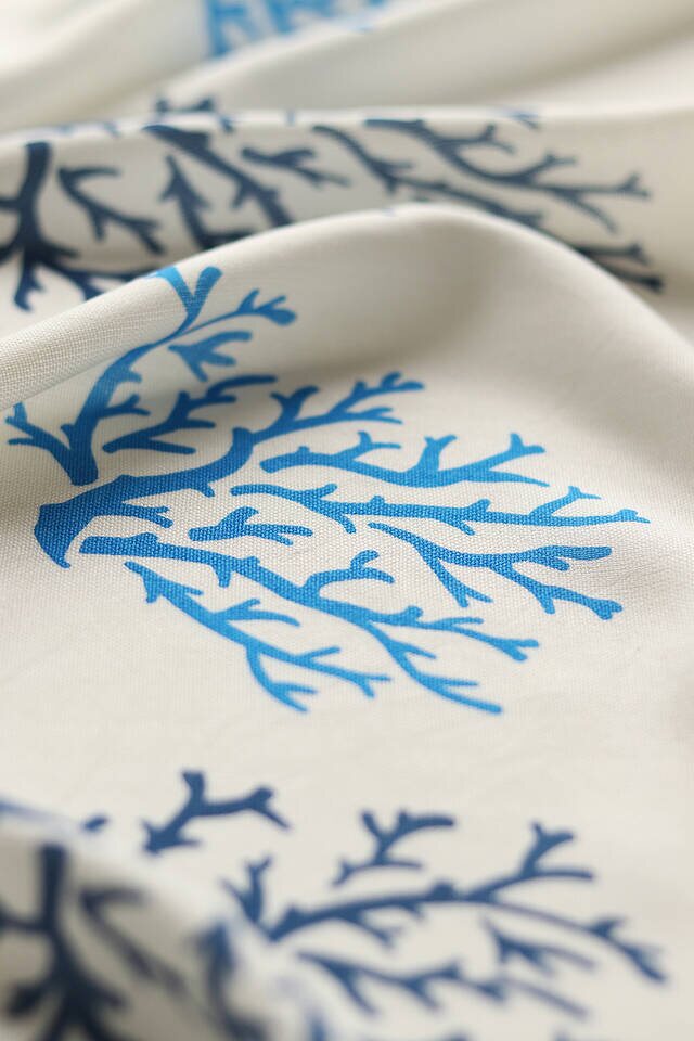 Navy Blue Coral Bamboo Peshtemal - 3