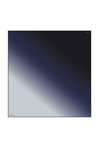 Navy Blue Ice Blue Gradient Twill Silk Square Scarf 
