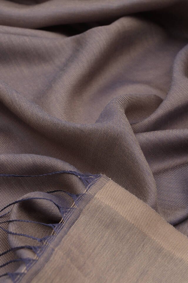 Navy Blue Mink Silk Look Scarf - 4