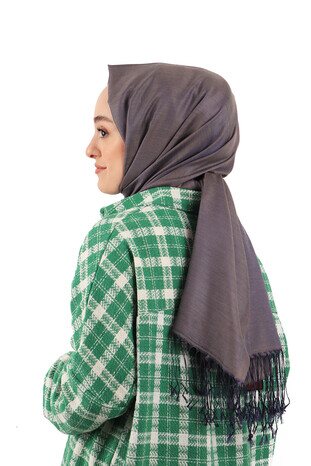 Navy Blue Mink Silk Look Scarf 