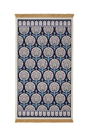 Navy Blue Velvet Carpet Prayer Rug 