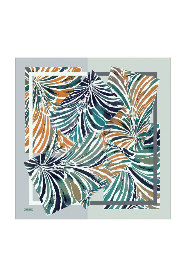Mint Neva Desen Twill İpek Eşarp - Bursa İpek