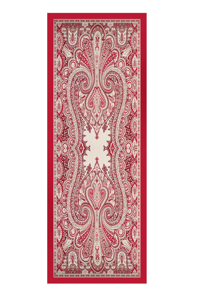 Bordo Nil Desen Sura İpek Şal - 3