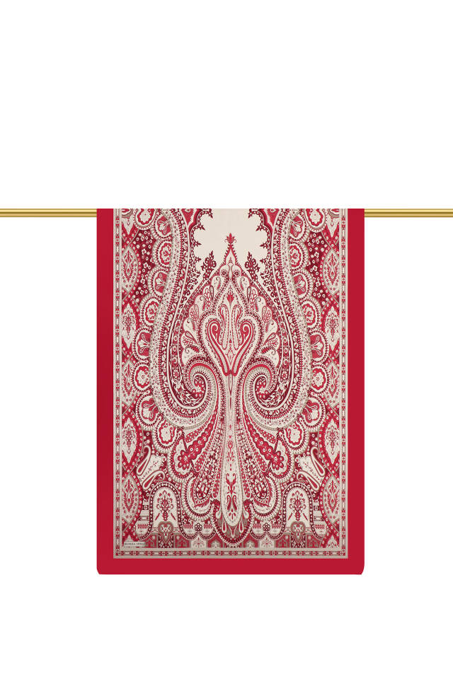 Bordo Nil Desen Sura İpek Şal - 2