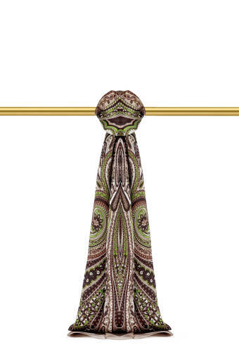 Green Nile Pattern Sura Silk Shawl 