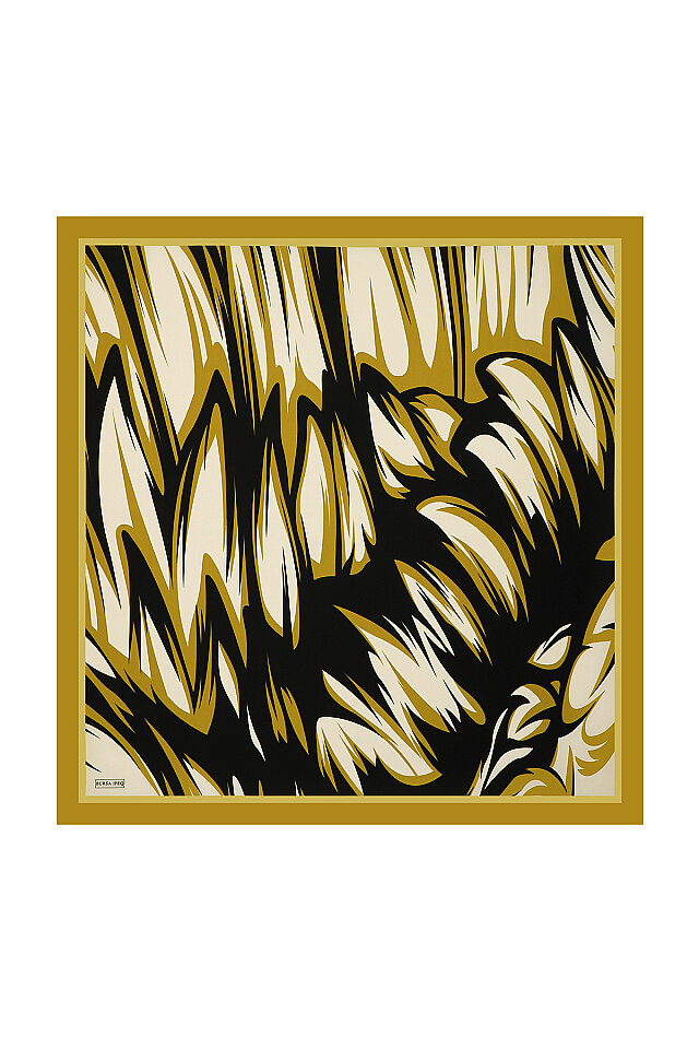 Asit Yeşil Nilsu Desen Twill İpek Eşarp 