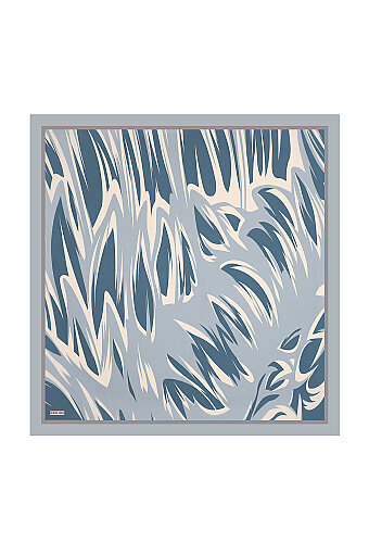 Bebe Mavi Nilsu Desen Twill İpek Eşarp 