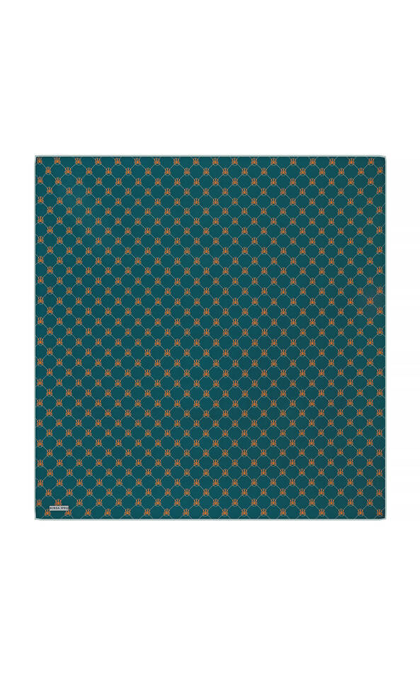 Oil Green Butterfly Monogram Twill Silk Square Scarf - 2