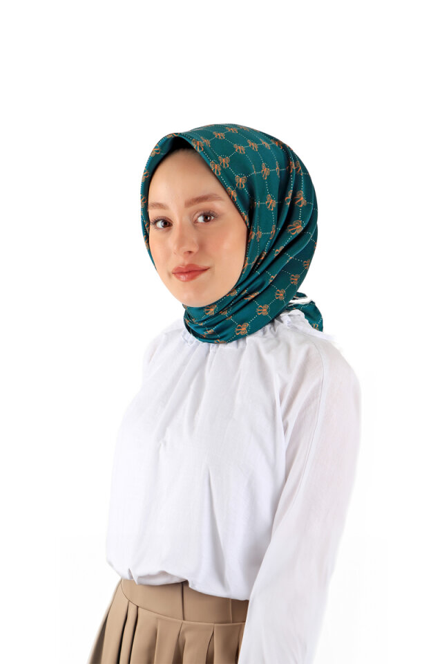 Oil Green Butterfly Monogram Twill Silk Square Scarf 