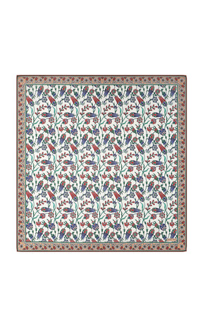 Orange Anatolian Pattern Soft Square Scarf 