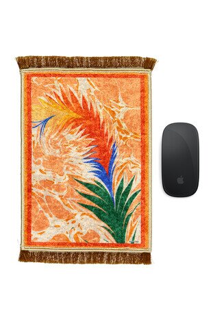 Orange Decorative Small Carpet Mousepad 
