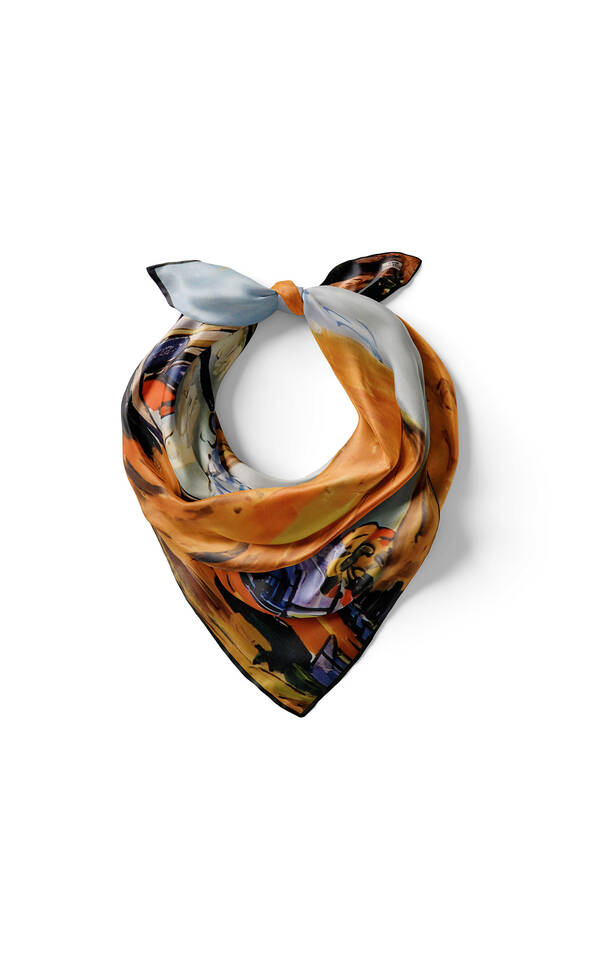 Orange Fall Pattern Silk Pocket Square - 2