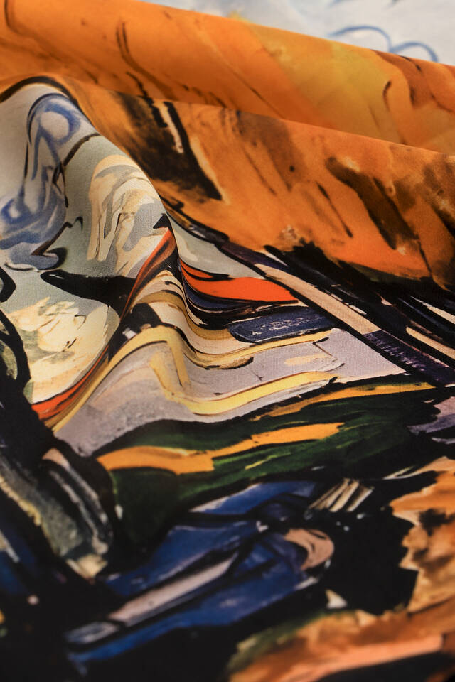 Orange Fall Pattern Silk Pocket Square - 3