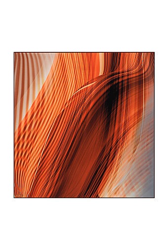 Orange Rainbow Pattern Sura Silk Square Scarf 