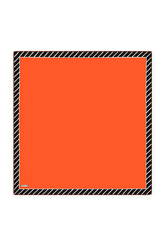 Orange Stripe Pattern Twill Silk Square Scarf 