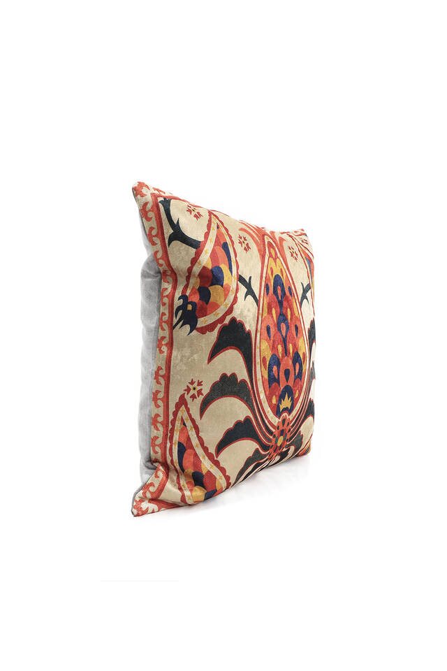 Orange Velvet Throw Pillow - 2