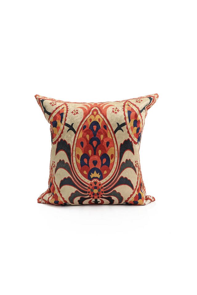 Orange Velvet Throw Pillow - Bursa İpek