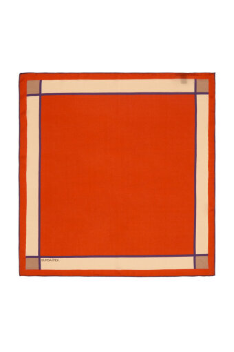 Orange Wide Border Plain Silk Pocket Square 