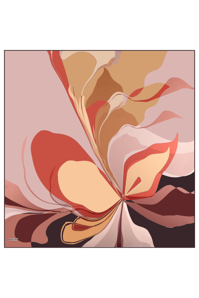 Sorbet Orchid Pattern Twill Silk Scarf - 2