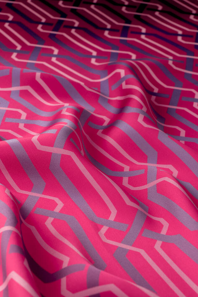 Fuşya Örgü Desen Sura İpek Eşarp - 2