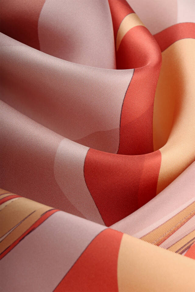 Sorbe Orkide Desen Twill İpek Eşarp - 3