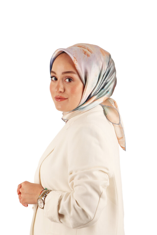 وشاح حريري سورا بنمط باستيل نحاسي 