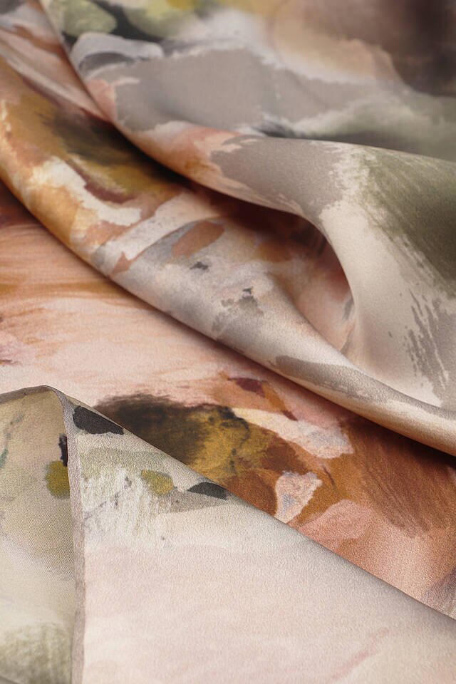 Pudra Pastel Desen Sura İpek Eşarp - 3