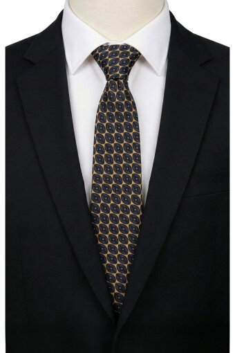 Mustard Patterned Silk Tie 