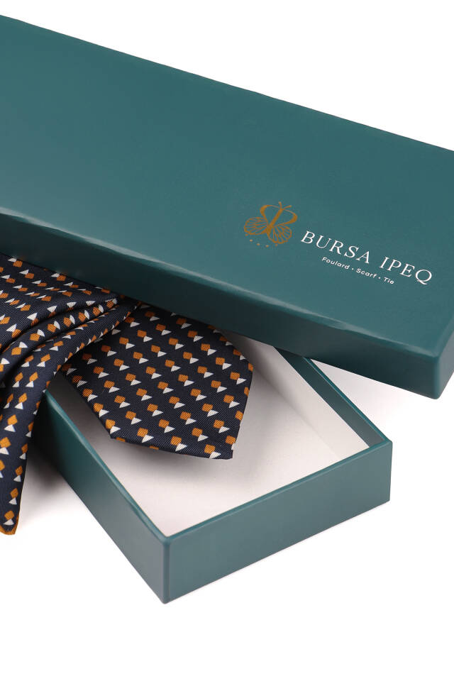 Cinnamon Patterned Silk Tie Set - 4