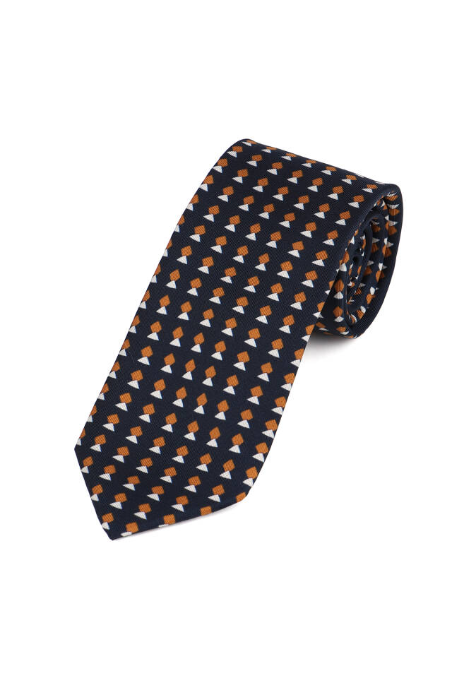 Cinnamon Patterned Silk Tie Set - 3