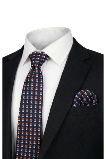Cinnamon Patterned Silk Tie Set 