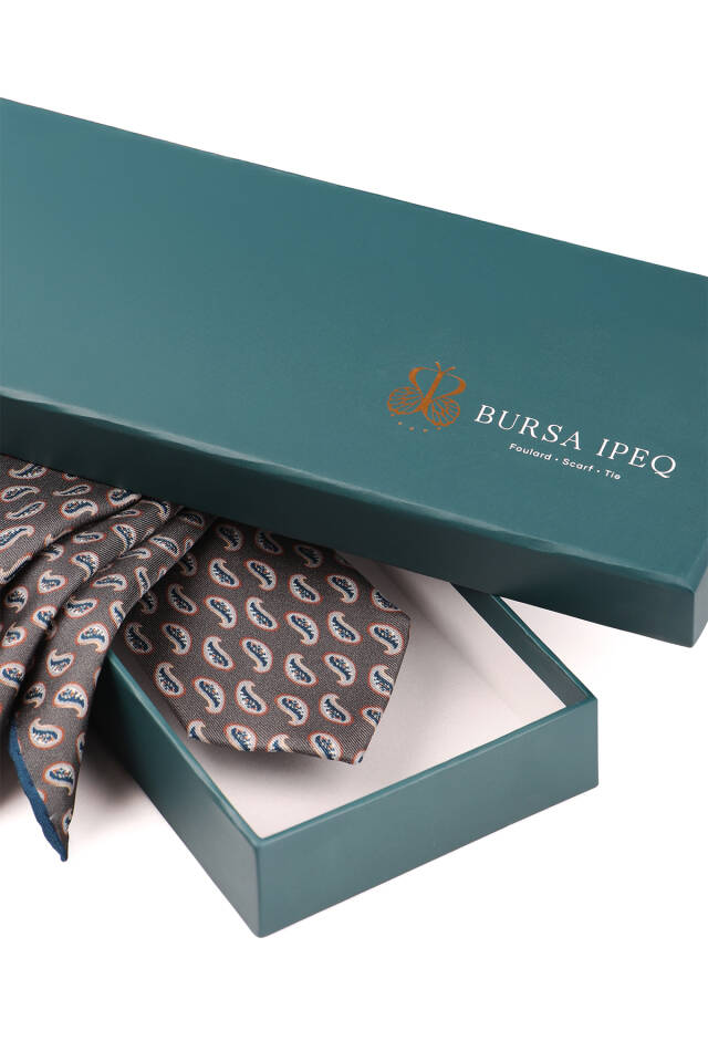 Smoke Patterned Silk Tie Set - 4