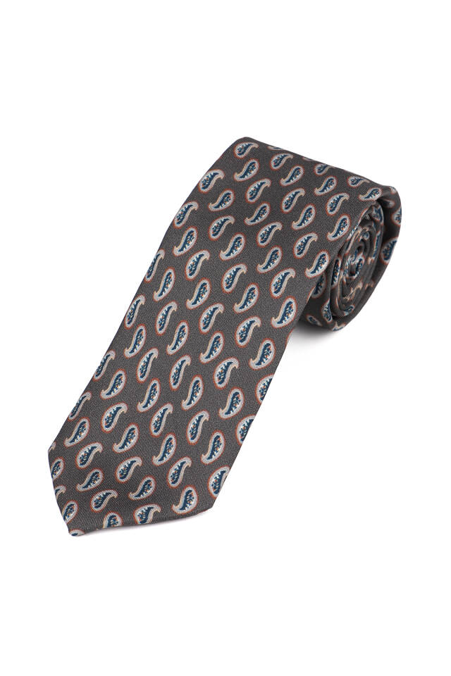 Smoke Patterned Silk Tie Set - 3