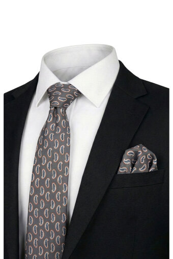Smoke Patterned Silk Tie Set 