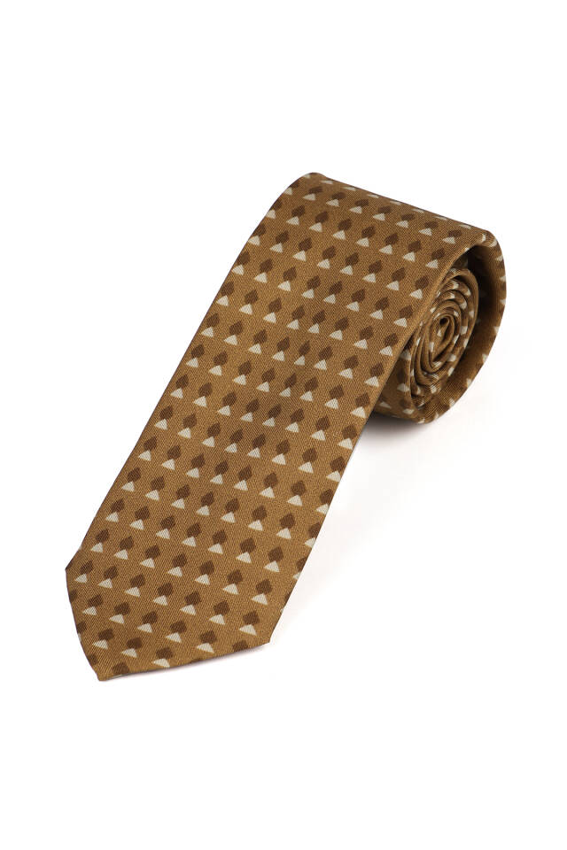 Gold Patterned Silk Tie Set - 3