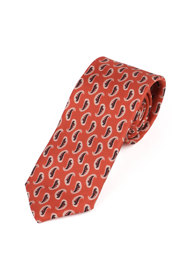 Burgundy Patterned Silk Tie Set - 3