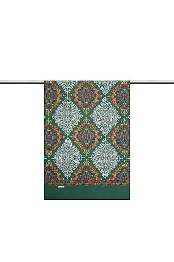 Dark Green Ethnic Pattern Soft Shawl 