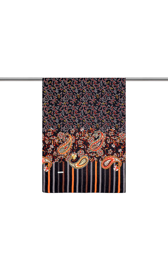 Orange Ivy Pattern Soft Shawl 