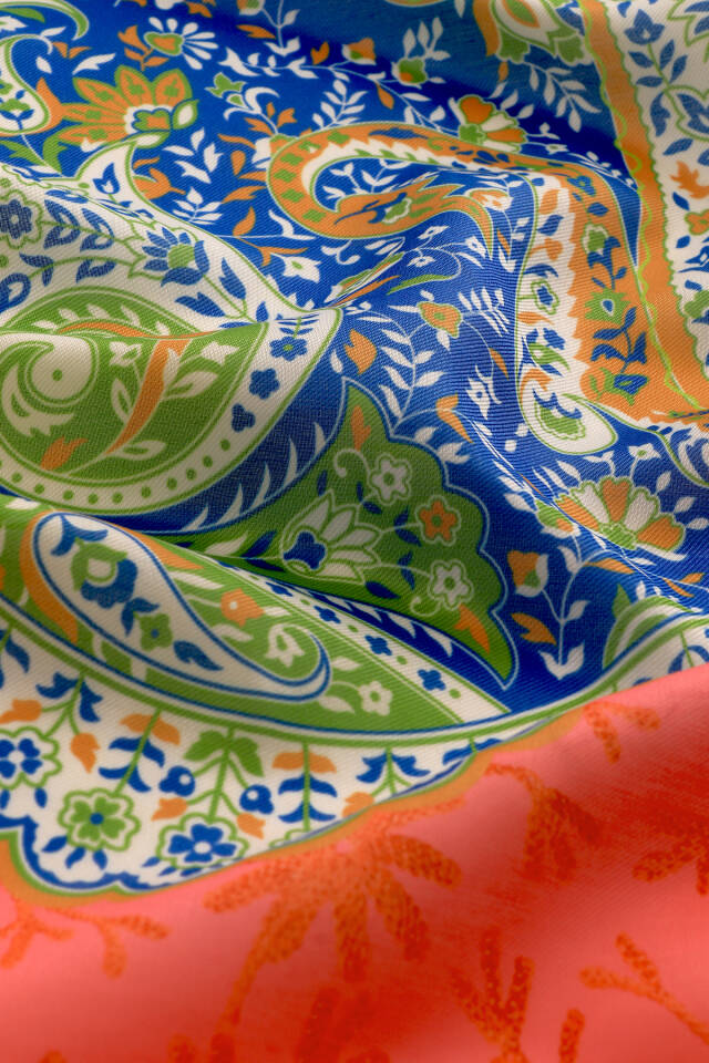 Orange Shawl Pattern Soft Shawl - 3