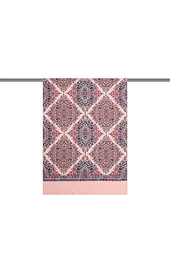 Pink Ethnic Pattern Soft Shawl 