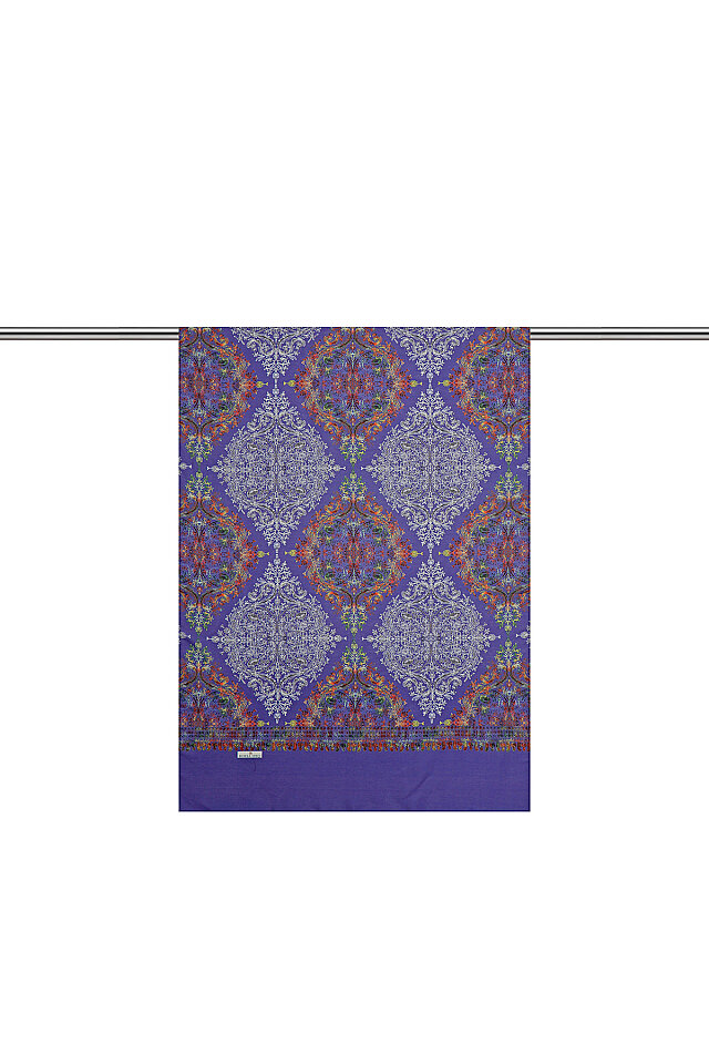 Purple Ethnic Pattern Soft Shawl - 1