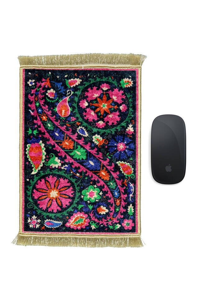 Pembe Dekoratif Küçük Halı Mousepad 