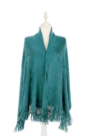 Petrol Blue Angora Shawl 