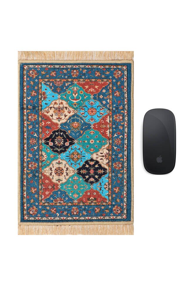 Petrol Blue Decorative Small Carpet Mousepad - 1