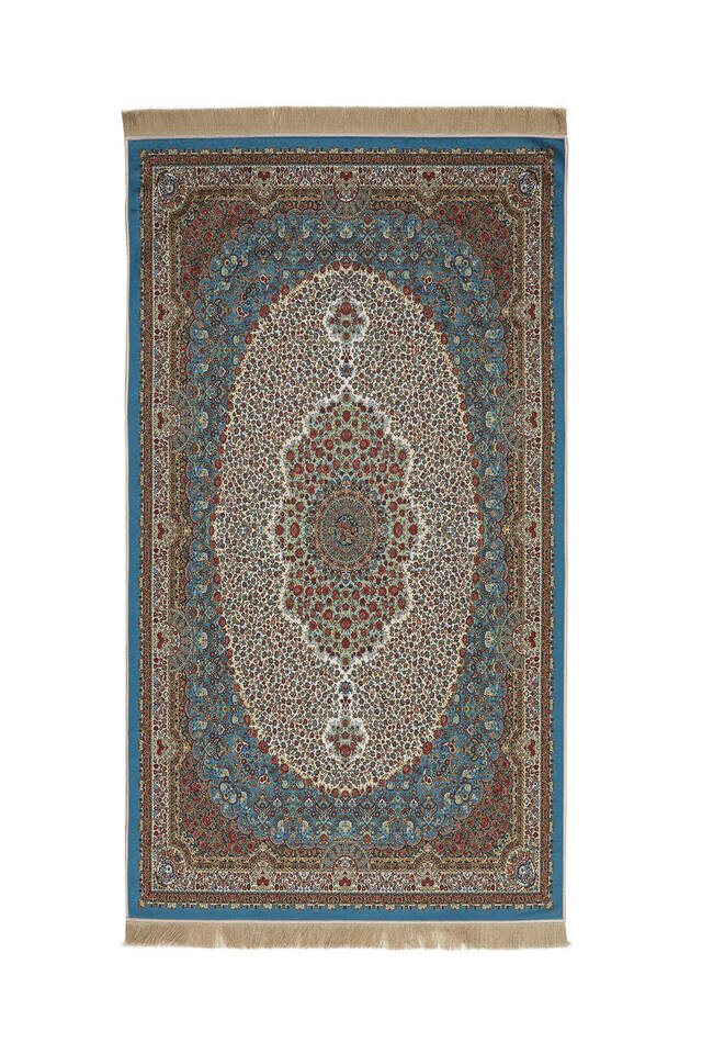Petrol Green Velvet Carpet Prayer Rug 