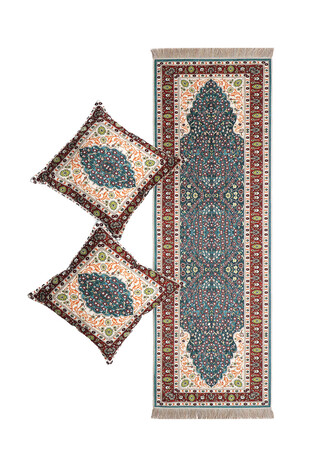 Petrol Green Velvet Runner Set 